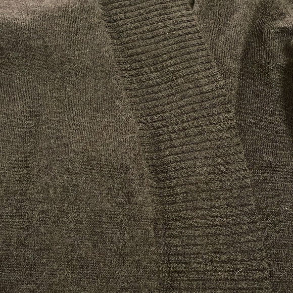 Talbots Pure Italian Merino Wool Gray Shawl Collar Open-Front Cardigan women’s M - Picture 12 of 12